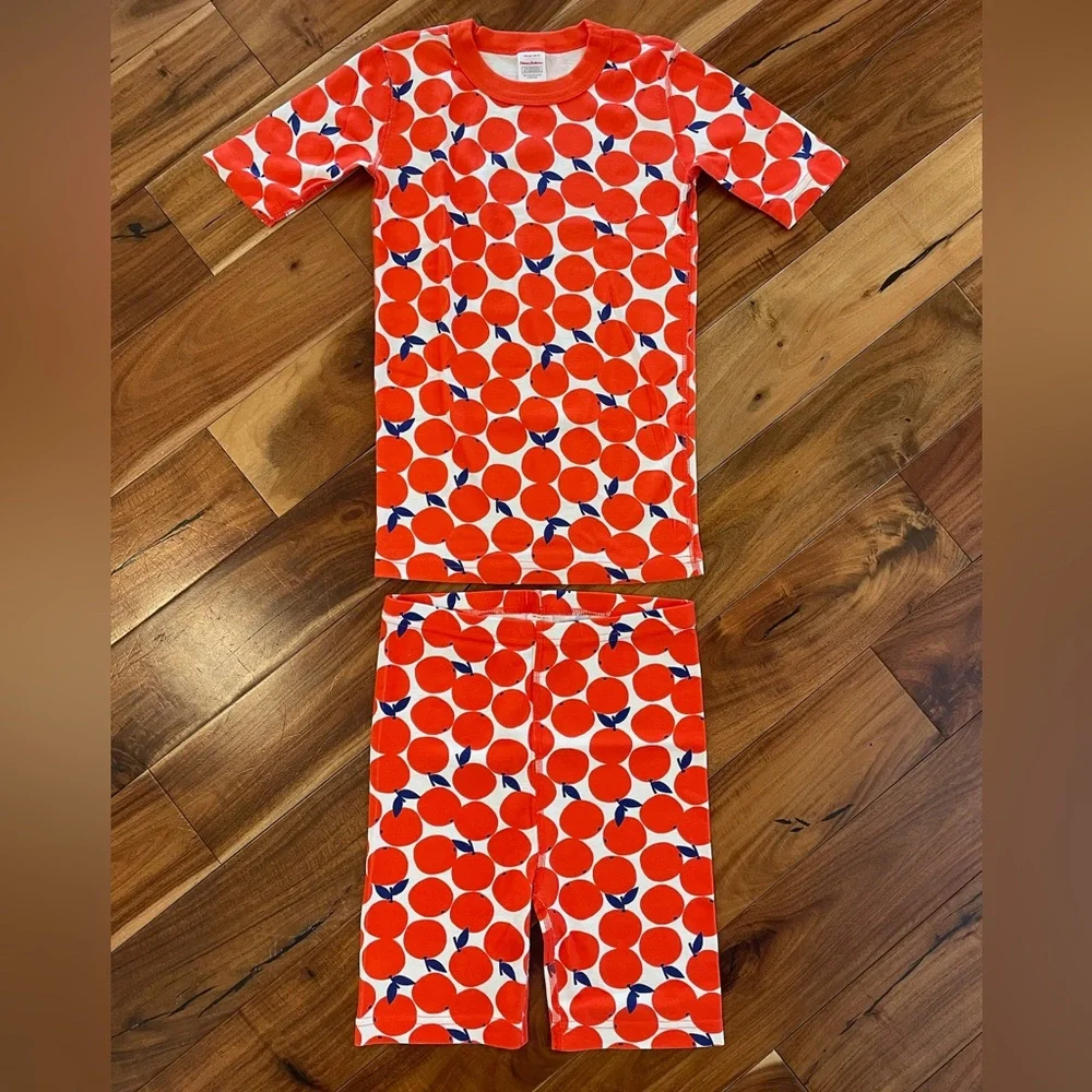 NEW Hanna Andersson Orange and Blue Orange Print Pajama Set Size 160cm / 14 - Picture 2 of 8